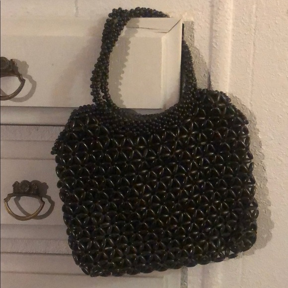 🌚 VNTG/ Wooden Bead Bag 🌚 - Picture 1 of 5